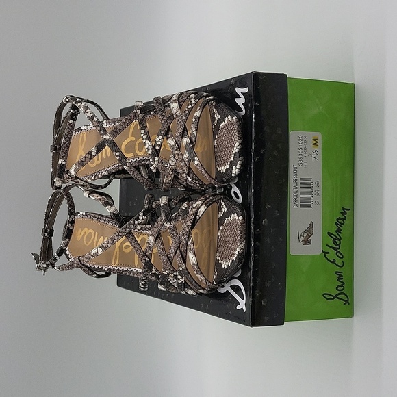 851- Sam Edelman Daffodil Taupe Snake Print Size 7.5 NWT - Picture 9 of 9